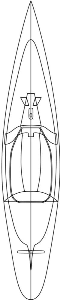 Deck plan of the 2.4mR, bow uppermost