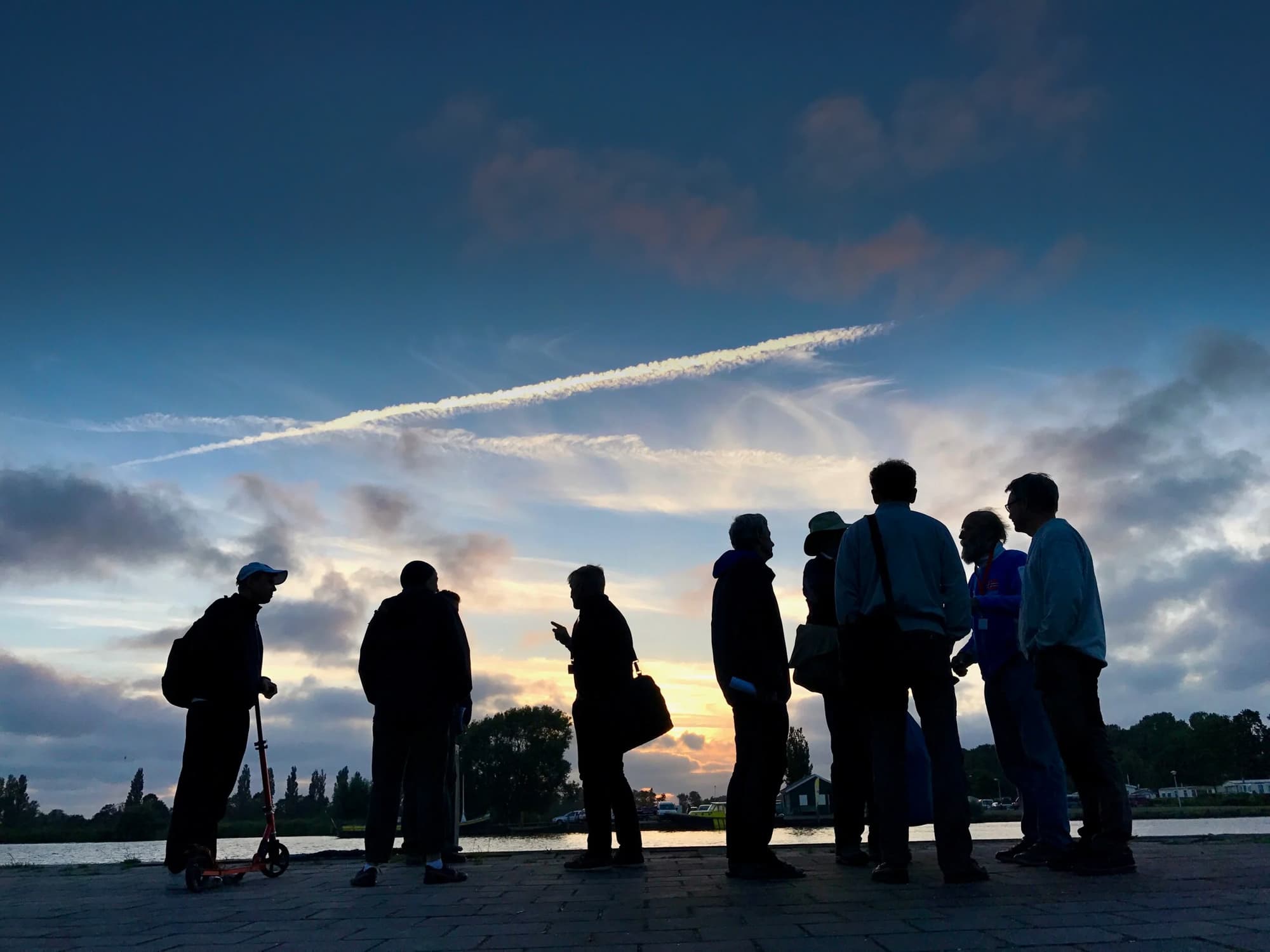2.4mR sailors and supporters gathered at sunset